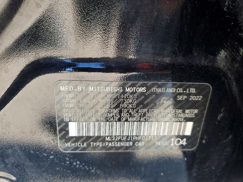 Продаж на аукціоні авто 2023 Mitsubishi Mirage, vin: ML32FUFJ1PHF01737, номер лоту: 73401725