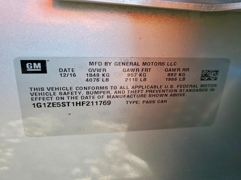Продажа на аукционе авто 2017 Chevrolet Malibu, vin: 1G1ZE5ST1HF211769, номер лота: 73685275