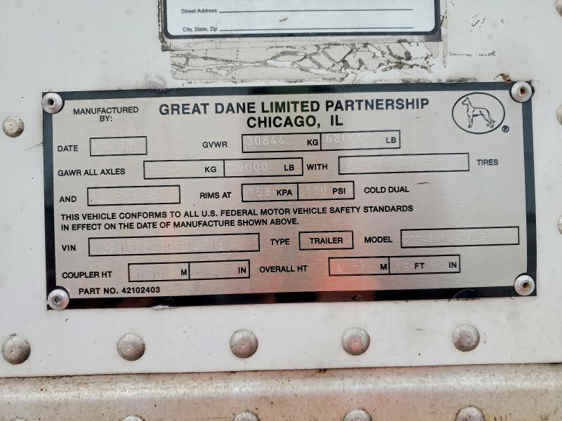 Aukcja sprzedaży 2020 Great Dane Van-(dry F, vin: 1GR1P0626LT155184, numer aukcji: 73095725