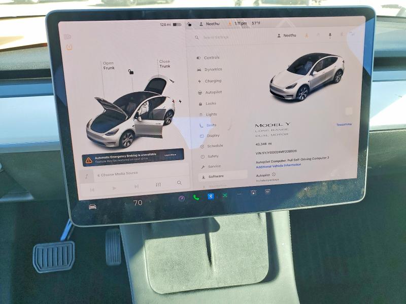 Aukcja sprzedaży 2021 Tesla Model Y, vin: 5YJYGDEE6MF228926, numer aukcji: 73000755
