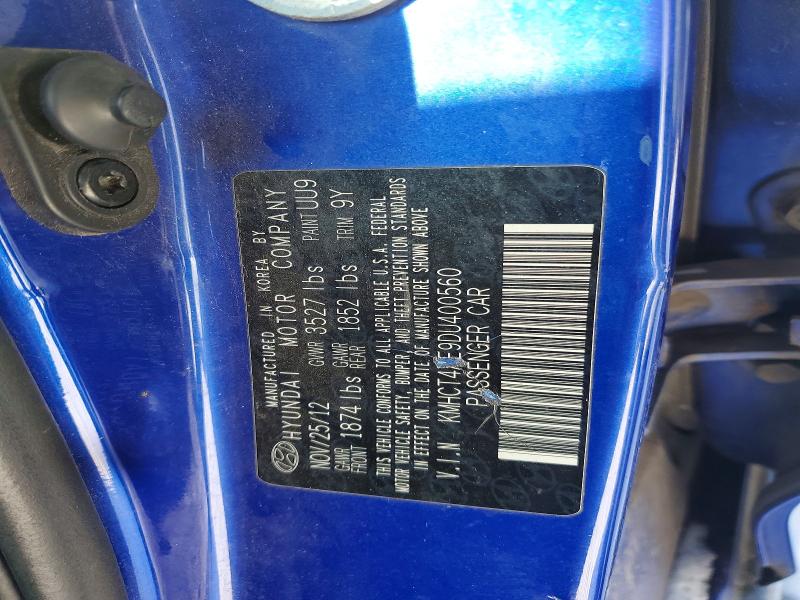 2013 Hyundai Accent მანქანა იყიდება აუქციონზე, vin: KMHCT4AE9DU400560, აუქციონის ნომერი: 73057225