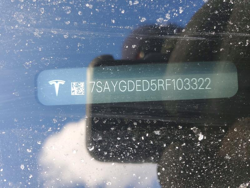 2024 Tesla Model Y მანქანა იყიდება აუქციონზე, vin: 7SAYGDED5RF103322, აუქციონის ნომერი: 74109375