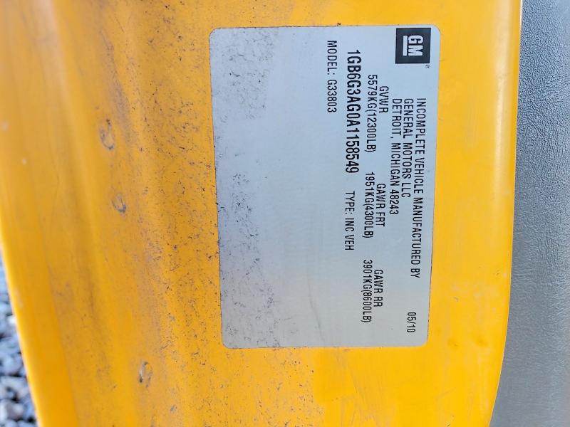 72465735 :رقم المزاد ، 1GB6G3AG0A1158549 vin ، 2010 Chev Express G3500 مزاد بيع