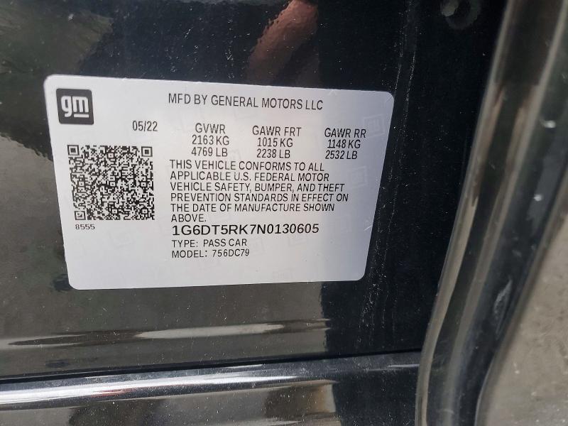 2022 Cadillac Ct5 მანქანა იყიდება აუქციონზე, vin: 1G6DT5RK7N0130605, აუქციონის ნომერი: 99690875