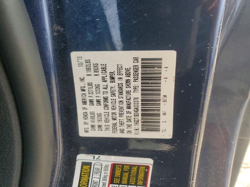 Aukcja sprzedaży 2016 Honda Accord, vin: 1HGCT1B34GA003376, numer aukcji: 98887675