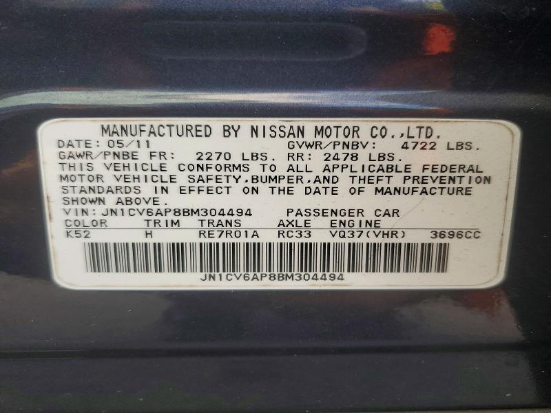 Aukcja sprzedaży 2011 Infiniti G37 Sedan, vin: JN1CV6AP8BM304494, numer aukcji: 74399175