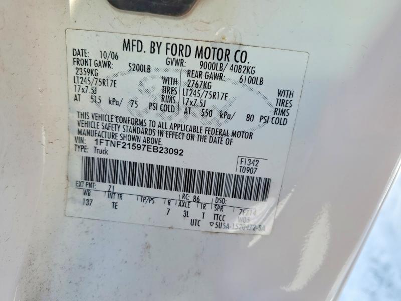Aukcja sprzedaży 2007 Ford F250 Super, vin: 1FTNF21597EB23092, numer aukcji: 74577625