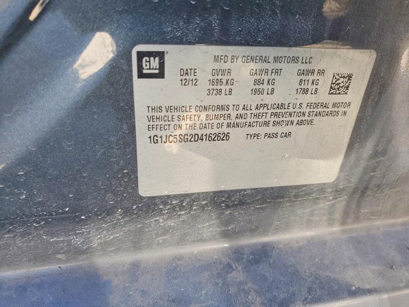 Продаж на аукціоні авто 2013 Chevrolet Sonic, vin: 1G1JC5SG2D4162626, номер лоту: 73635805