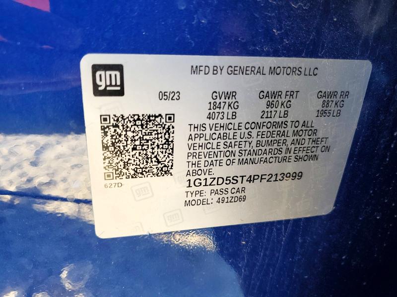 Продаж на аукціоні авто 2023 Chevrolet Malibu, vin: 1G1ZD5ST4PF213999, номер лоту: 74031685