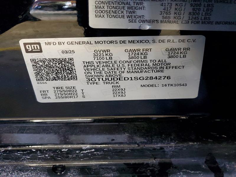 Продаж на аукціоні авто 2025 Gmc Sierra, vin: 3GTUUDED1SG284276, номер лоту: 74838085