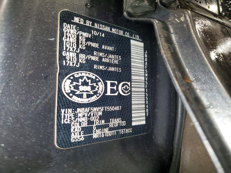 Продажа на аукционе авто 2015 Nissan Juke, vin: JN8AF5MV5FT550487, номер лота: 72121915
