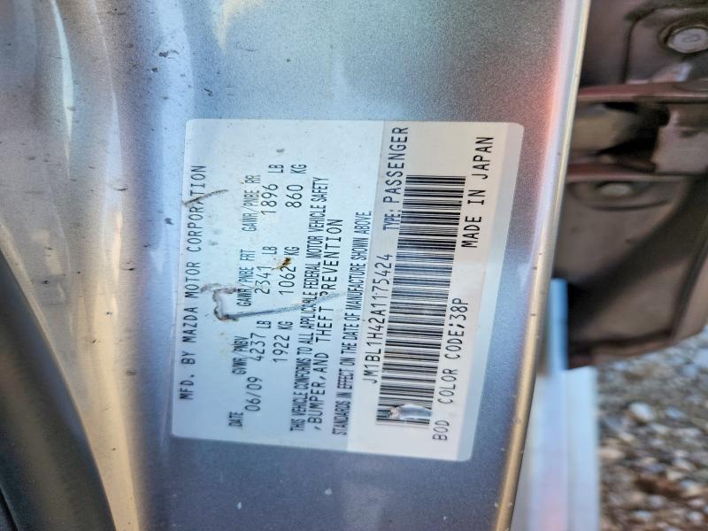 Продажа на аукционе авто 2010 Mazda Speed, vin: JM1BL1H42A1175424, номер лота: 74136905
