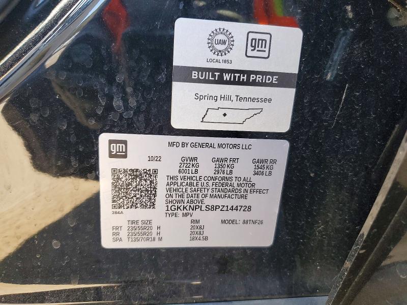 73865985 :رقم المزاد ، 1GKKNPLS8PZ144728 vin ، 2023 Gmc Acadia مزاد بيع