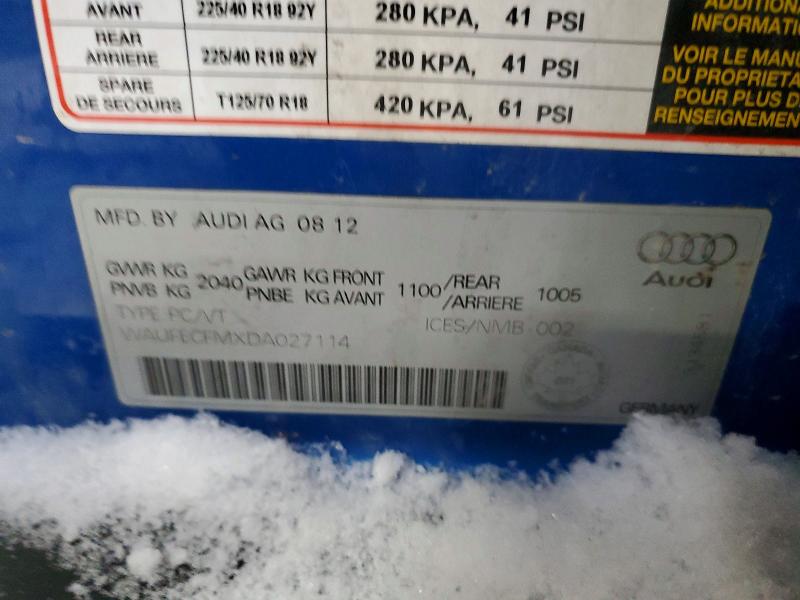 2013 Audi A3 მანქანა იყიდება აუქციონზე, vin: WAUFECFMXDA027114, აუქციონის ნომერი: 98604185