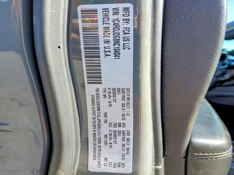 Продажа на аукционе авто 2022 Dodge Durango, vin: 1C4RDJDG8NC104041, номер лота: 72452975