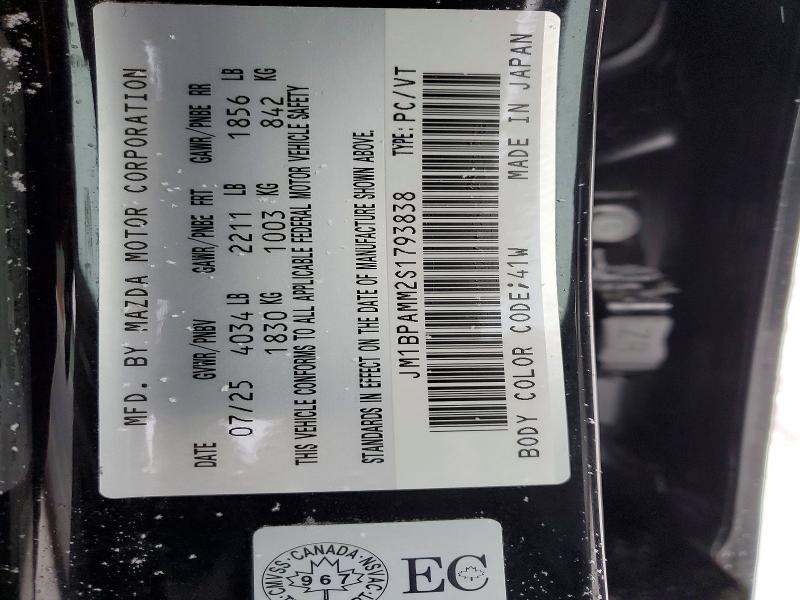 Aukcja sprzedaży 2025 Mazda 3, vin: JM1BPAMM2S1793838, numer aukcji: 72263695