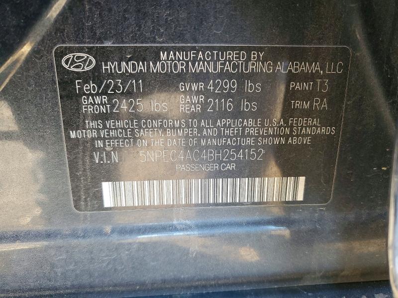 Aukcja sprzedaży 2011 Hyundai Sonata Se, vin: 5NPEC4AC4BH254152, numer aukcji: 99361515