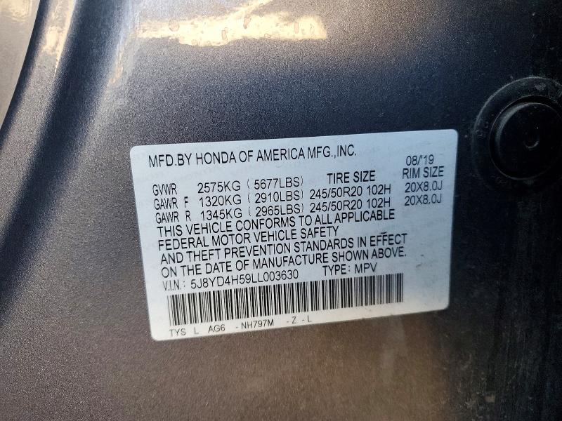 Продаж на аукціоні авто 2020 Acura Mdx, vin: 5J8YD4H59LL003630, номер лоту: 73722975