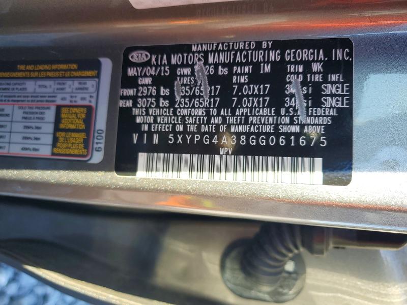 Продаж на аукціоні авто 2016 Kia Sorento Lx, vin: 5XYPG4A38GG061675, номер лоту: 75039765