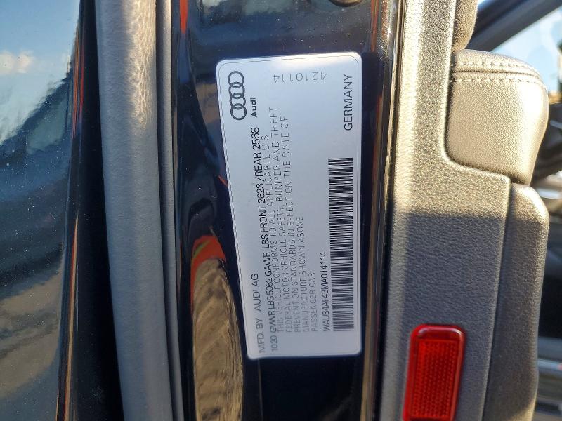 Aukcja sprzedaży 2021 Audi S4, vin: WAUB4AF43MA014114, numer aukcji: 74214915