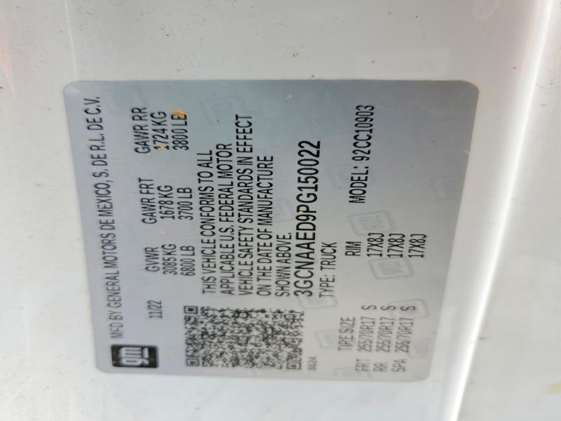 73179445 :رقم المزاد ، 3GCNAAED9PG150022 vin ، 2023 Chevrolet Silverado مزاد بيع