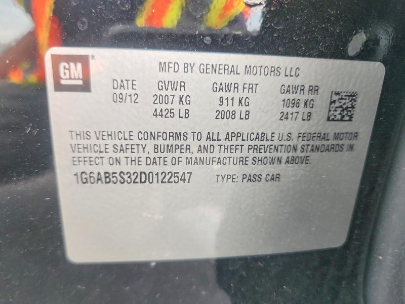 97624485 :رقم المزاد ، 1G6AB5S32D0122547 vin ، 2013 Cadillac Ats مزاد بيع
