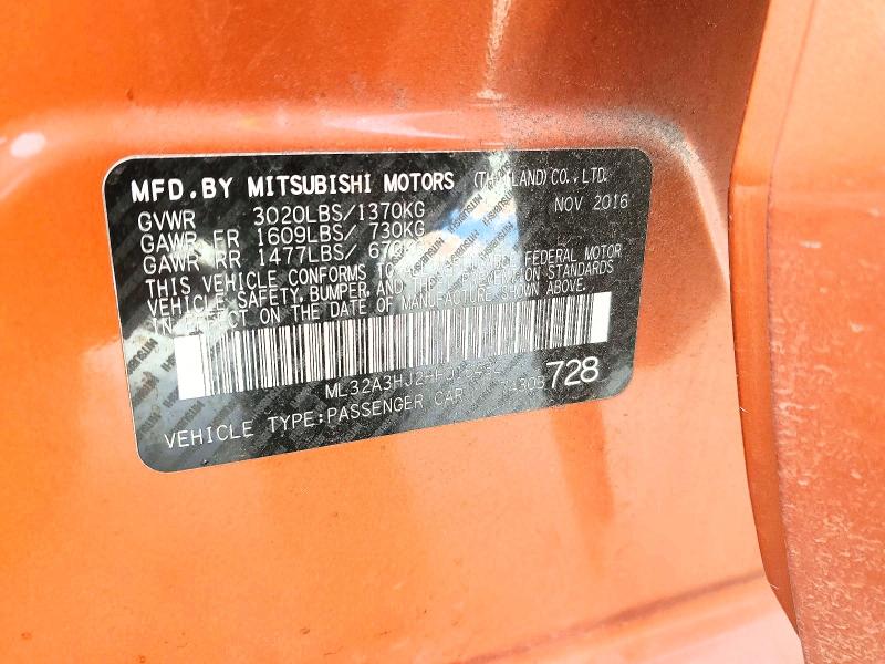 Продажа на аукционе авто 2017 Mitsubishi Mirage, vin: ML32A3HJ2HH016432, номер лота: 98918235