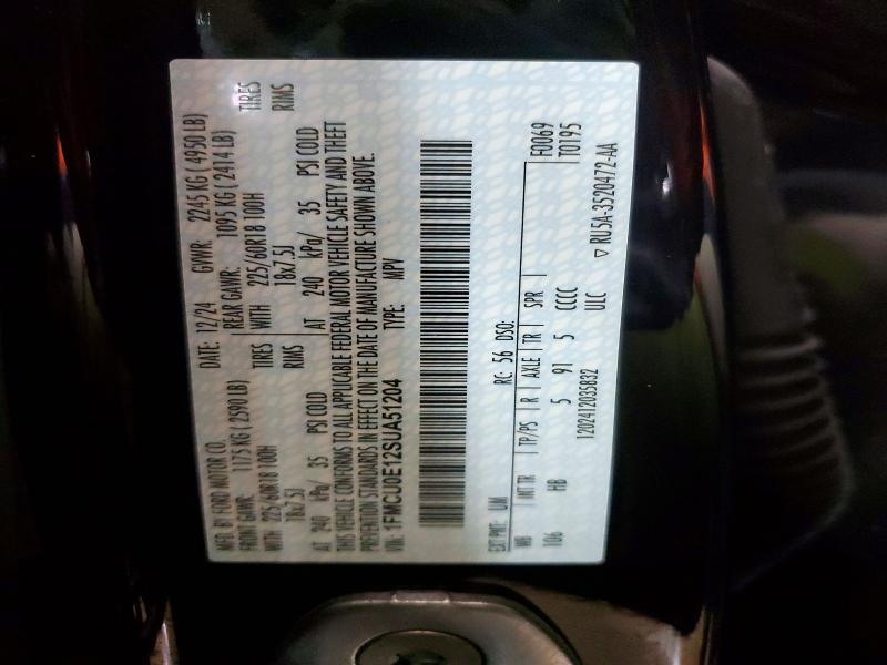 99075845 :رقم المزاد ، 1FMCU0E12SUA51204 vin ، 2025 Ford Escape مزاد بيع