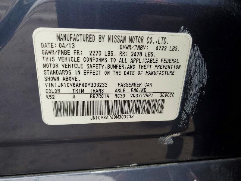 Aukcja sprzedaży 2013 Infiniti G37 Sedan, vin: JN1CV6AP4DM303233, numer aukcji: 72860605
