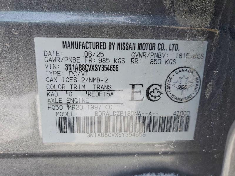 Aukcja sprzedaży 2025 Nissan Sentra, vin: 3N1AB8CVXSY354656, numer aukcji: 74244465