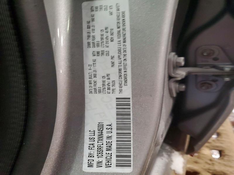 2022 Ram 1500 მანქანა იყიდება აუქციონზე, vin: 1C6SRFLTXNN445001, აუქციონის ნომერი: 74475645