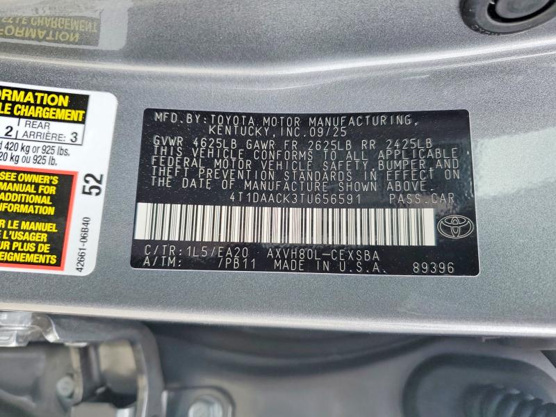 Aukcja sprzedaży 2026 Toyota Camry Xse, vin: 4T1DAACK3TU656591, numer aukcji: 74635405