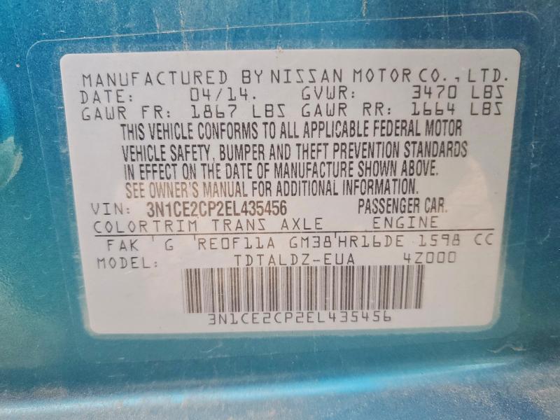 Продажа на аукционе авто 2014 Nissan Versa Note, vin: 3N1CE2CP2EL435456, номер лота: 75298525