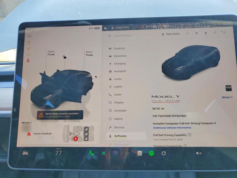 2023 Tesla Model Y მანქანა იყიდება აუქციონზე, vin: 7SAYGDEF3PF957885, აუქციონის ნომერი: 75213325