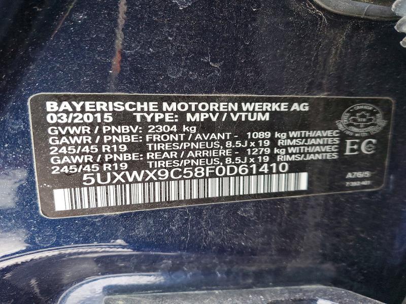 Продажа на аукционе авто 2015 Bmw X3, vin: 5UXWX9C58F0D61410, номер лота: 98833175