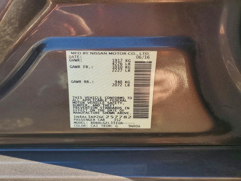 Aukcja sprzedaży 2016 Nissan Altima, vin: 1N4AL3AP2GC257782, numer aukcji: 98861255
