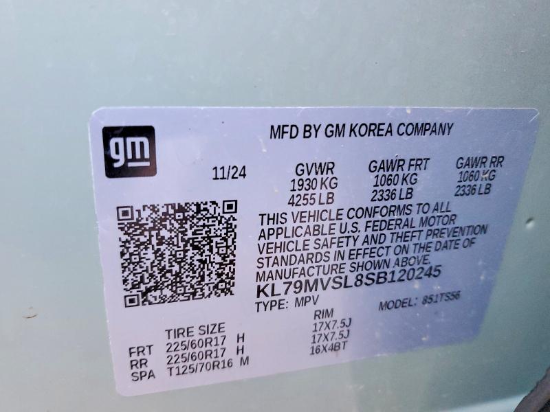 73846155 :رقم المزاد ، KL79MVSL8SB120245 vin ، 2025 Chevrolet Trailblazer مزاد بيع