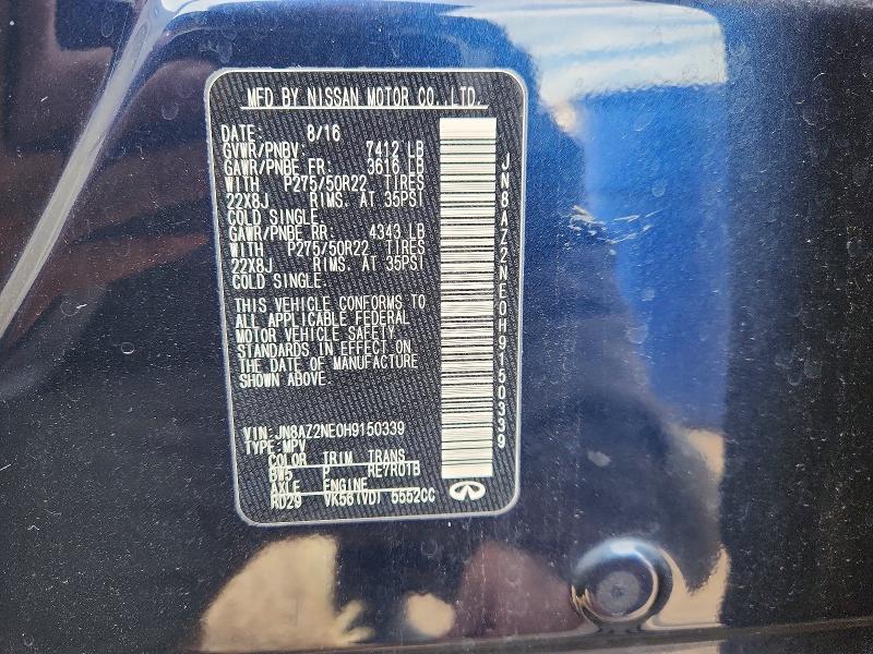 Aukcja sprzedaży 2017 Infiniti Qx80, vin: JN8AZ2NE0H9150339, numer aukcji: 72592975