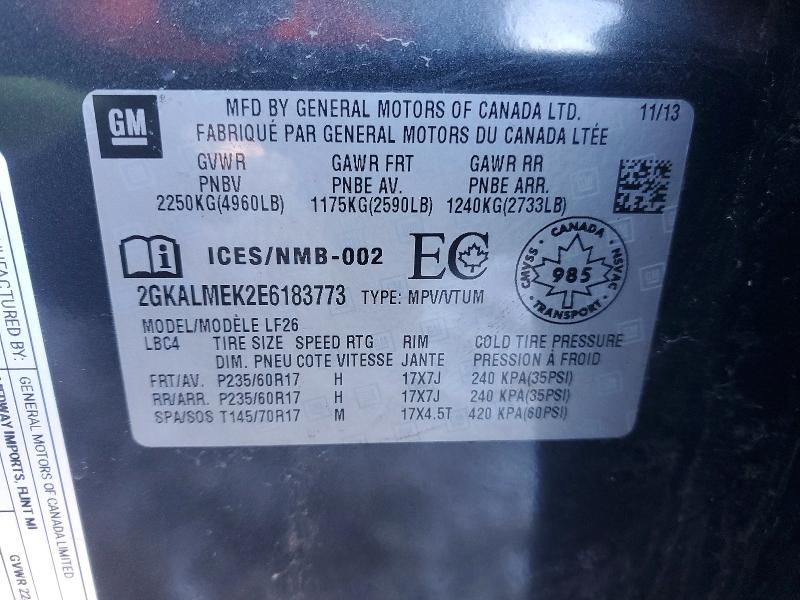 Aukcja sprzedaży 2014 Gmc Terrain, vin: 2GKALMEK2E6183773, numer aukcji: 73005725