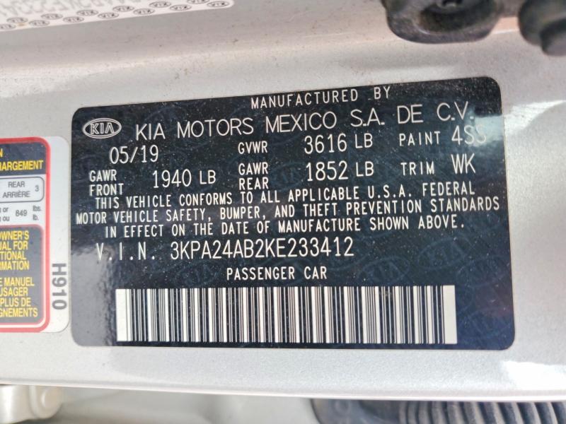 Продажа на аукционе авто 2019 Kia Rio, vin: 3KPA24AB2KE233412, номер лота: 98611735