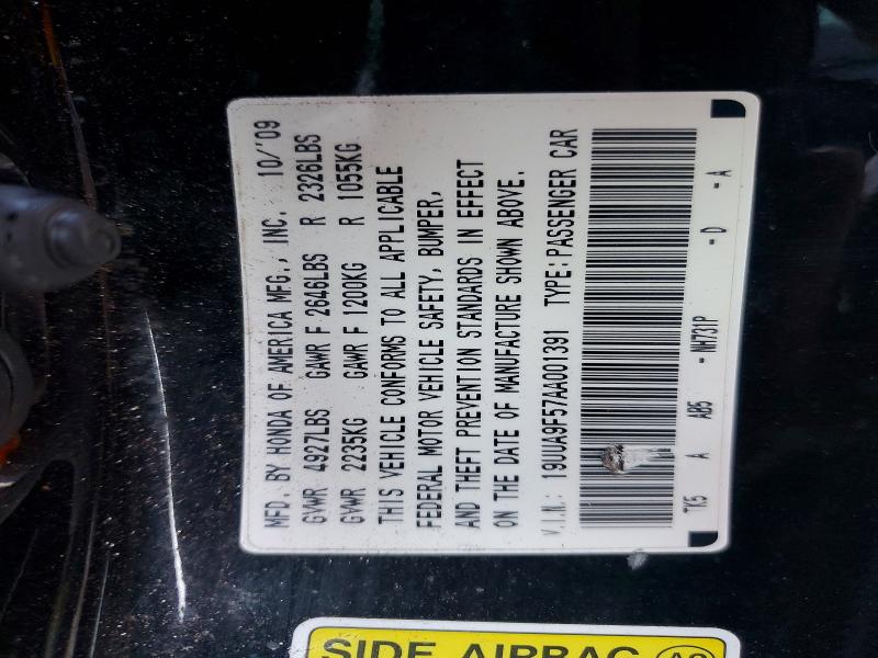 Aukcja sprzedaży 2010 Acura Tl, vin: 19UUA9F57AA001391, numer aukcji: 72383275