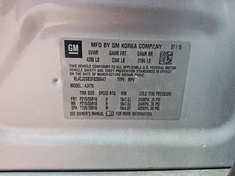Продажа на аукционе авто 2015 Buick Encore, vin: KL4CJDSB3FB260447, номер лота: 98913005