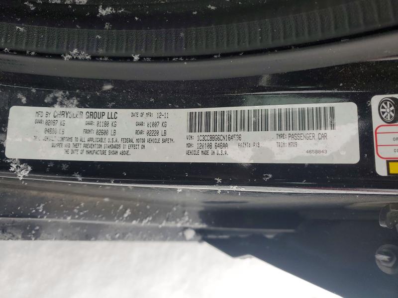 99178505 :رقم المزاد ، 1C3CCBBG6CN164598 vin ، 2012 Chrysler 200 مزاد بيع