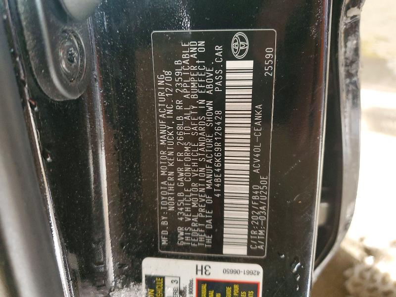 Aukcja sprzedaży 2009 Toyota Camry, vin: 4T4BE46K69R126428, numer aukcji: 74758745