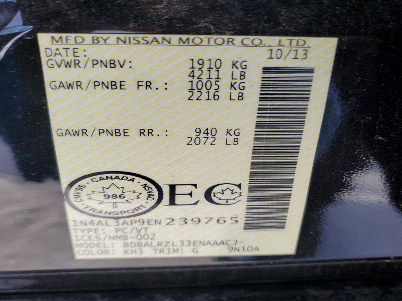 Aukcja sprzedaży 2014 Nissan Altima, vin: 1N4AL3AP9EN239765, numer aukcji: 72386425