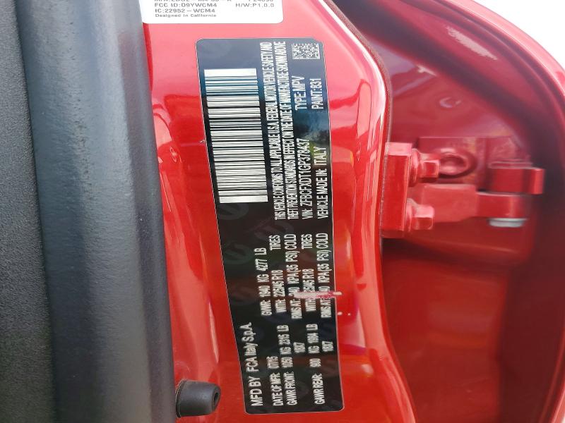 72542245 :رقم المزاد ، ZFBCFXDT1GP378437 vin ، 2016 Fiat 500x مزاد بيع