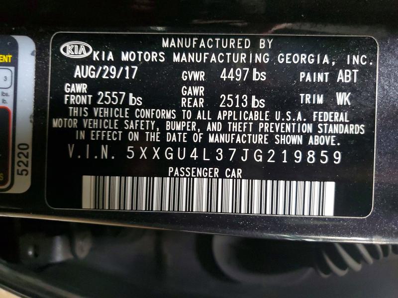Aukcja sprzedaży 2018 Kia Optima, vin: 5XXGU4L37JG219859, numer aukcji: 72670665