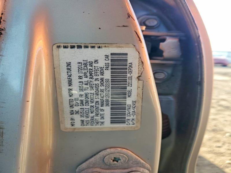 2001 Toyota Corolla მანქანა იყიდება აუქციონზე, vin: 1NXBR12E01Z522193, აუქციონის ნომერი: 74638195