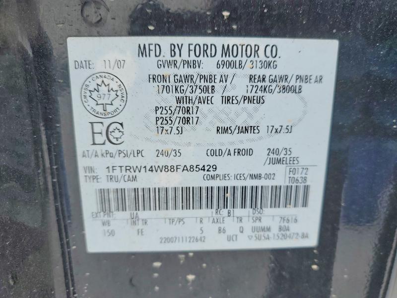 Aukcja sprzedaży 2008 Ford F150, vin: 1FTRW14W88FA85429, numer aukcji: 74922285