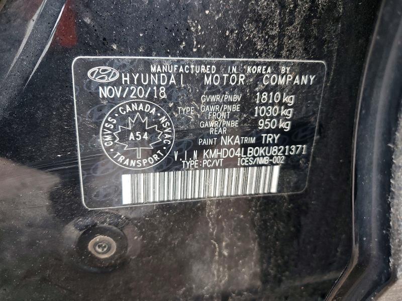 Aukcja sprzedaży 2019 Hyundai Elantra, vin: KMHD04LB0KU821371, numer aukcji: 99715135